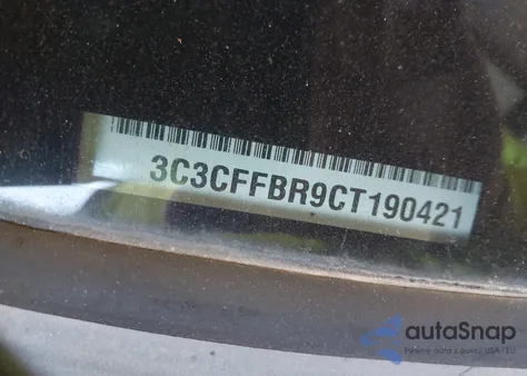 2012 Fiat 500 Sport из США, поврежденный, VIN 3C3CFFBR9CT190421